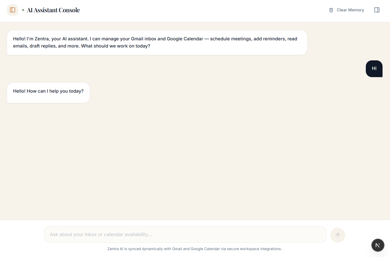 Zentra AI SEARCH Screenshot